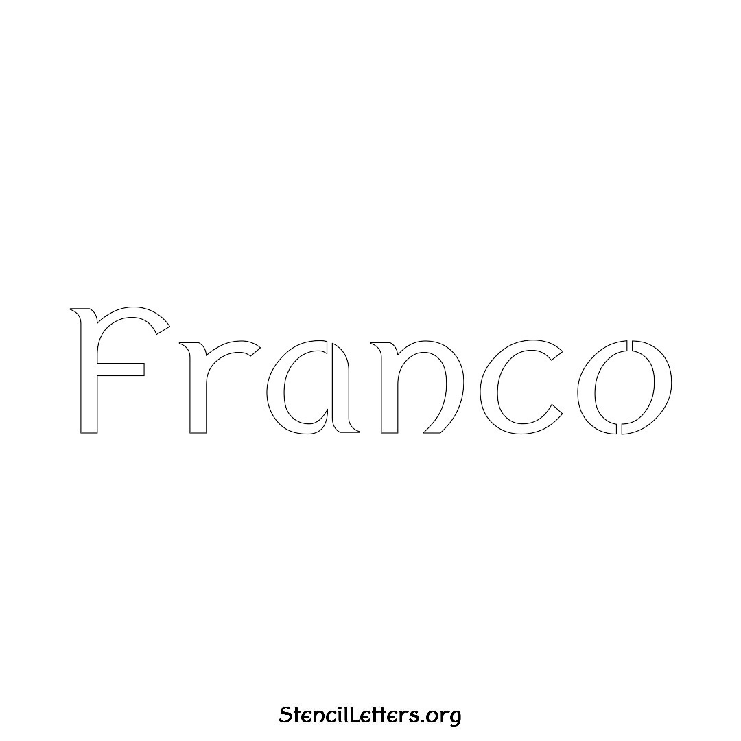 Franco name stencil in Ancient Lettering