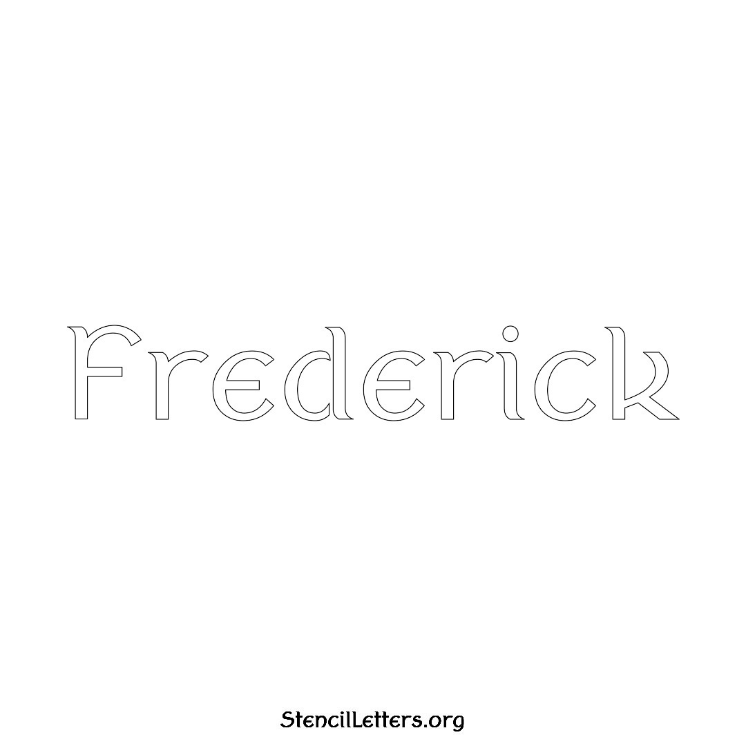 Frederick name stencil in Ancient Lettering