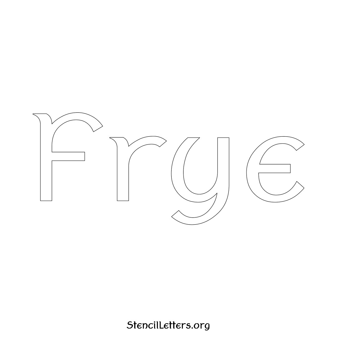 Frye name stencil in Ancient Lettering