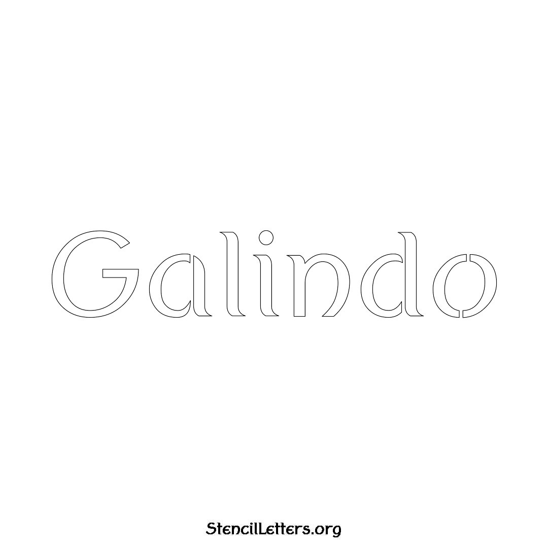 Galindo name stencil in Ancient Lettering