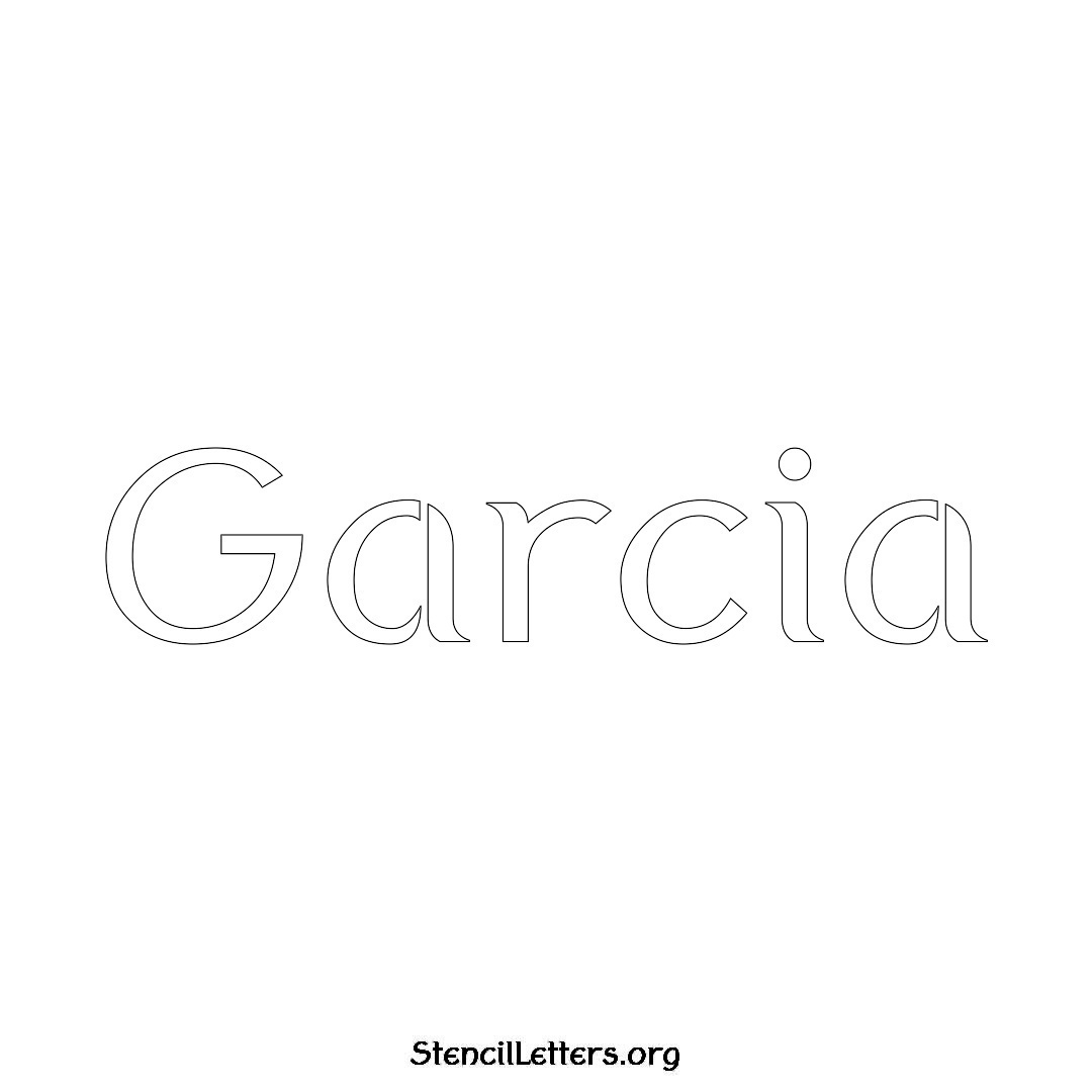 Garcia name stencil in Ancient Lettering