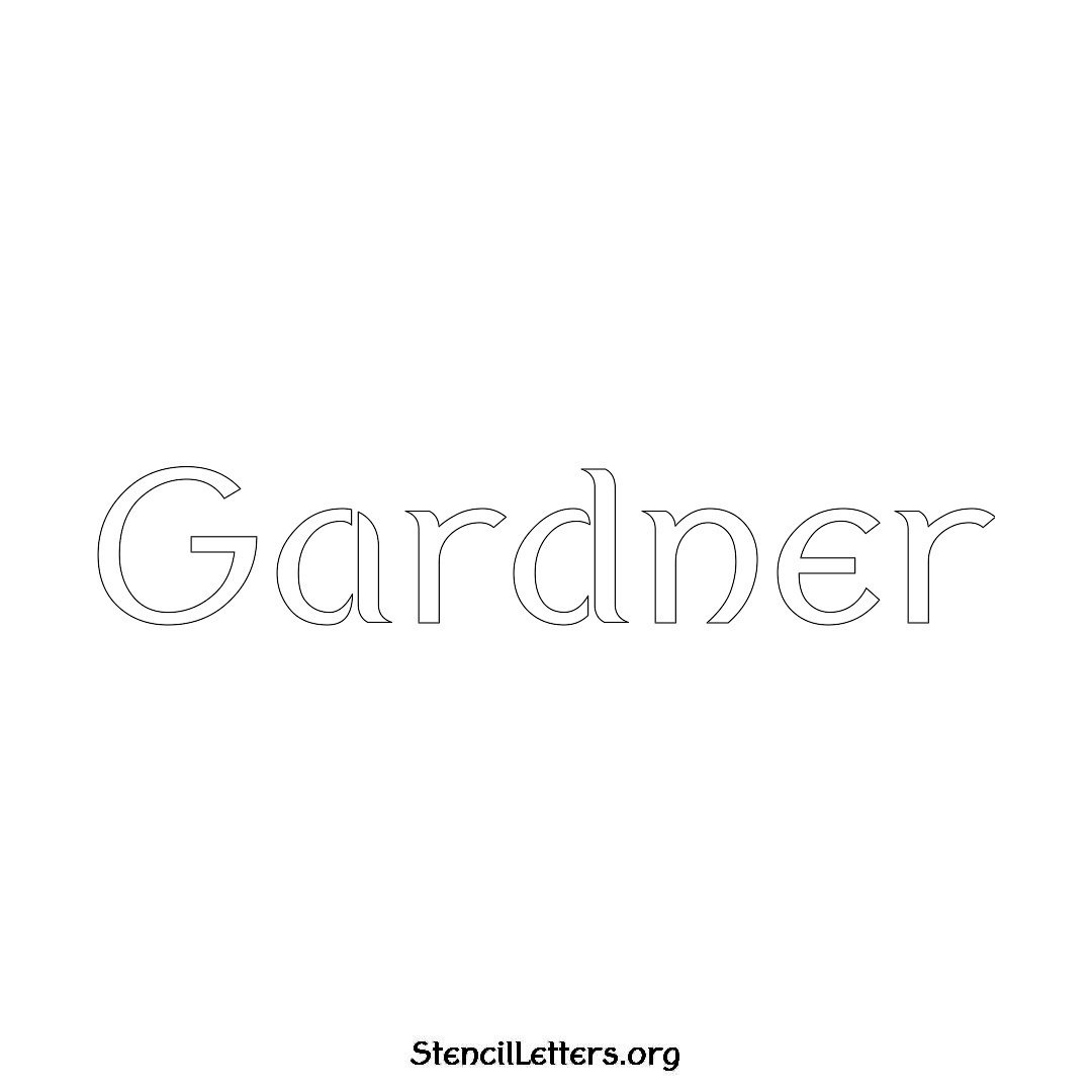 Gardner name stencil in Ancient Lettering