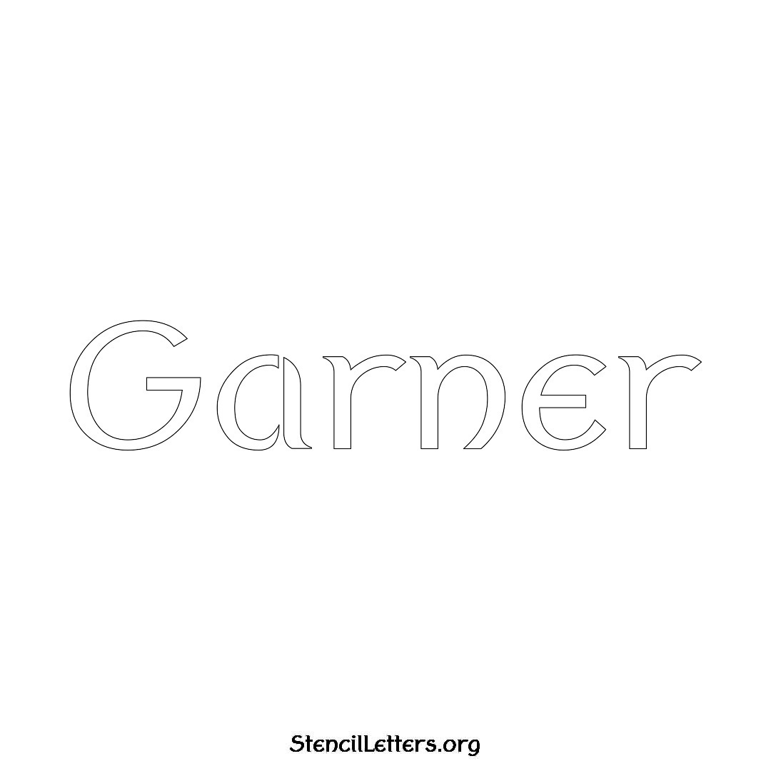 Garner name stencil in Ancient Lettering