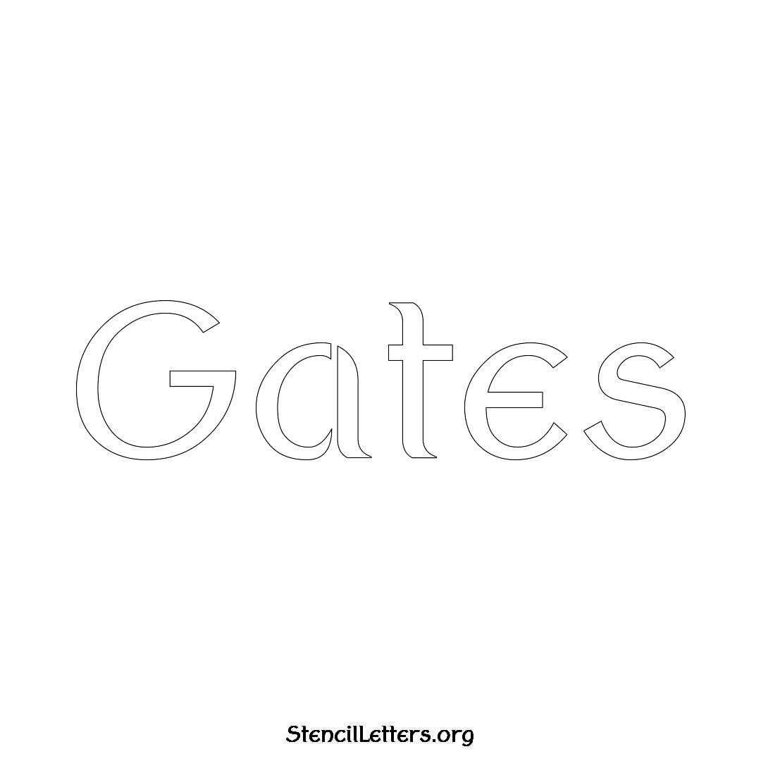 Gates name stencil in Ancient Lettering