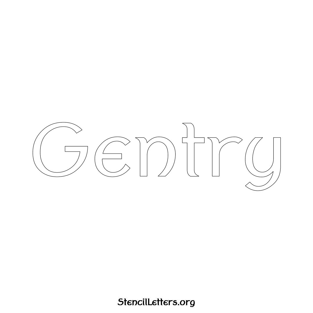 Gentry name stencil in Ancient Lettering