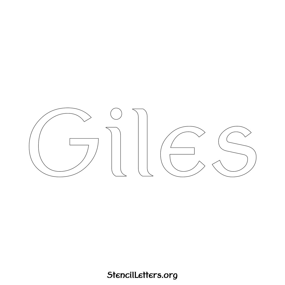 Giles name stencil in Ancient Lettering