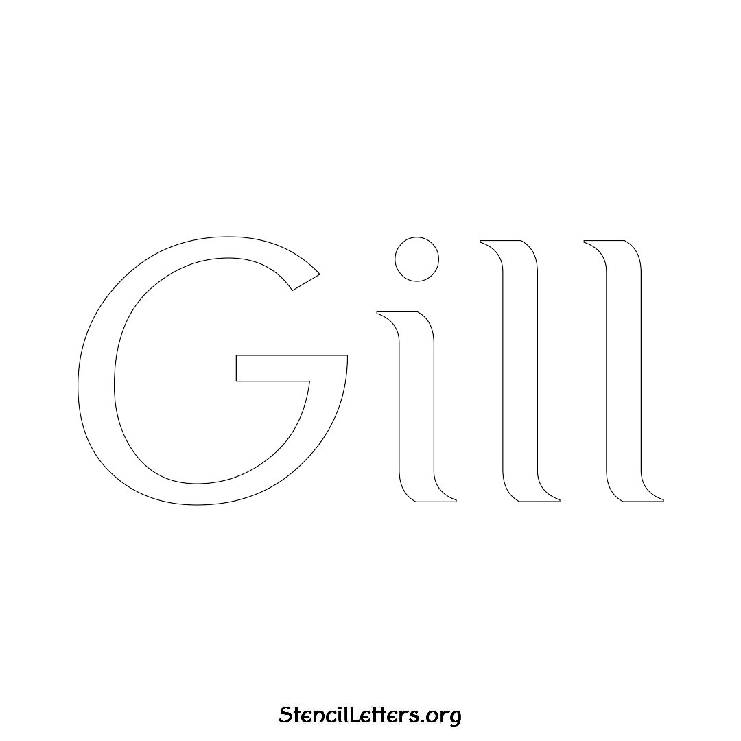 Gill name stencil in Ancient Lettering