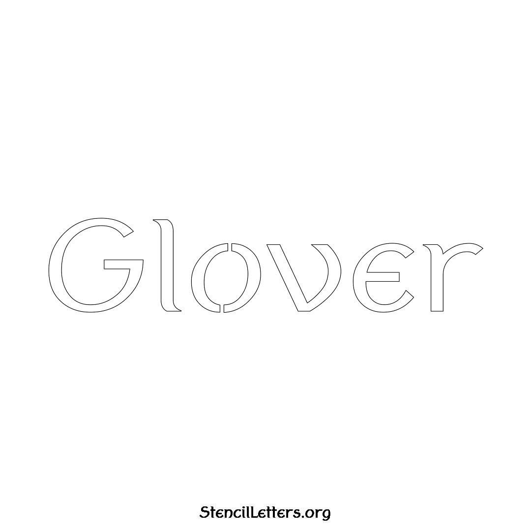 Glover name stencil in Ancient Lettering