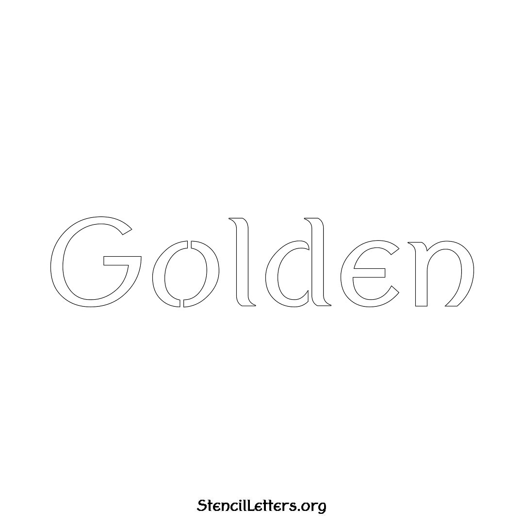 Golden name stencil in Ancient Lettering