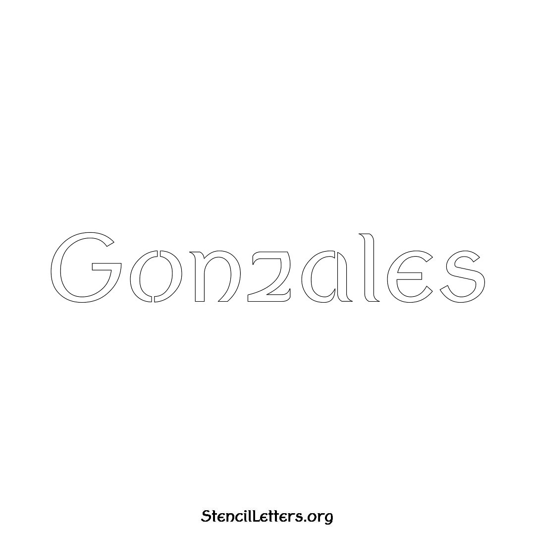 Gonzales name stencil in Ancient Lettering