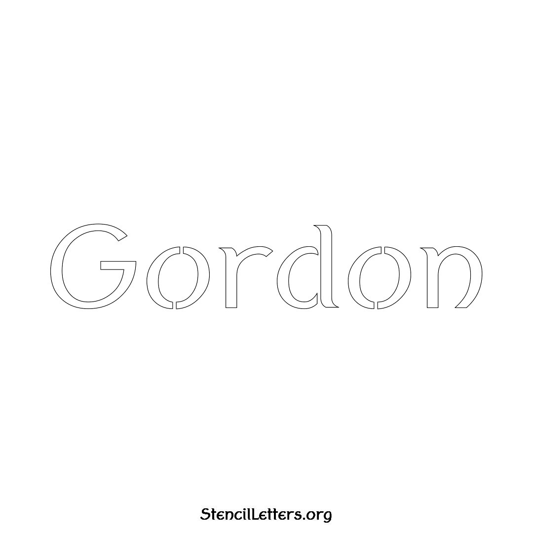 Gordon name stencil in Ancient Lettering