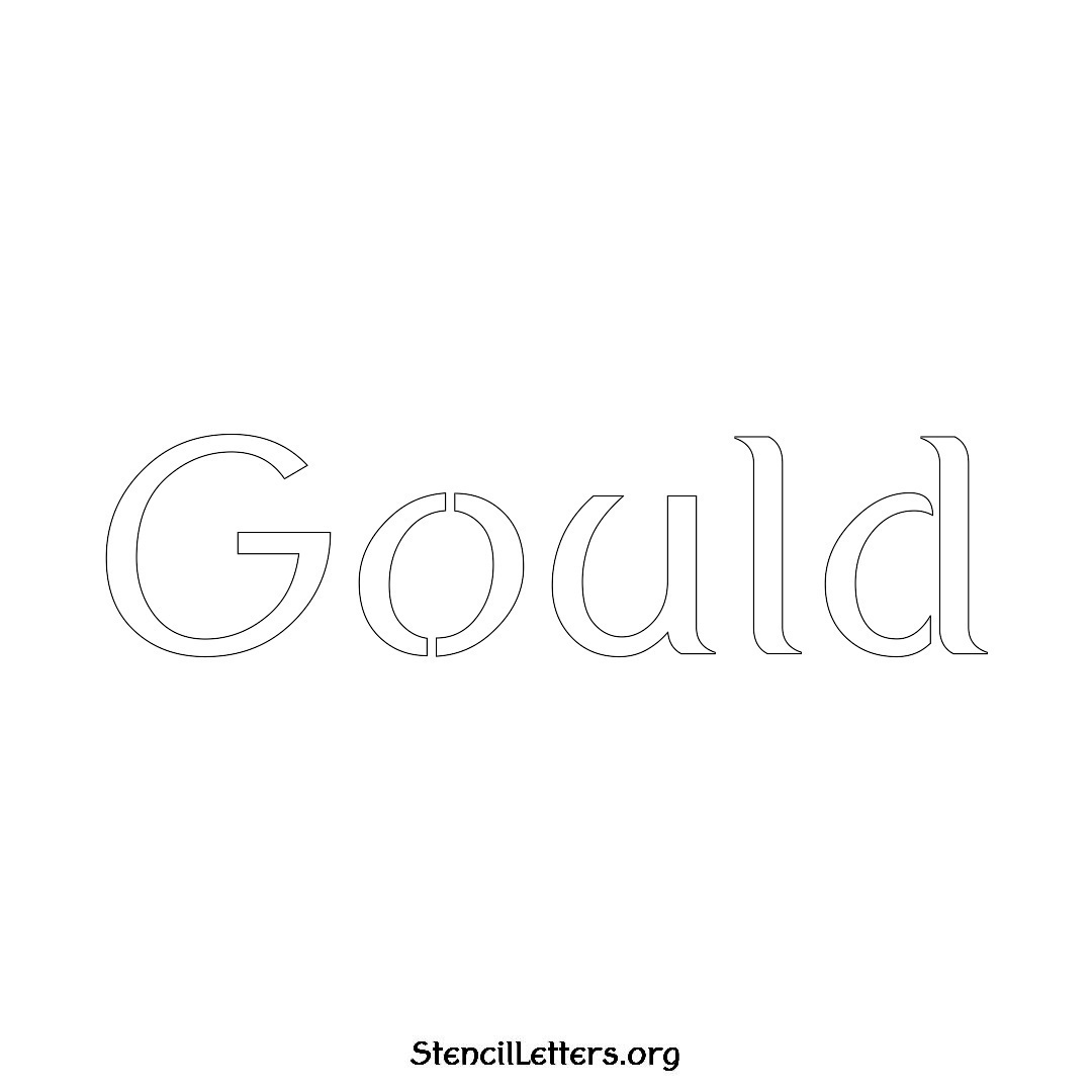 Gould name stencil in Ancient Lettering