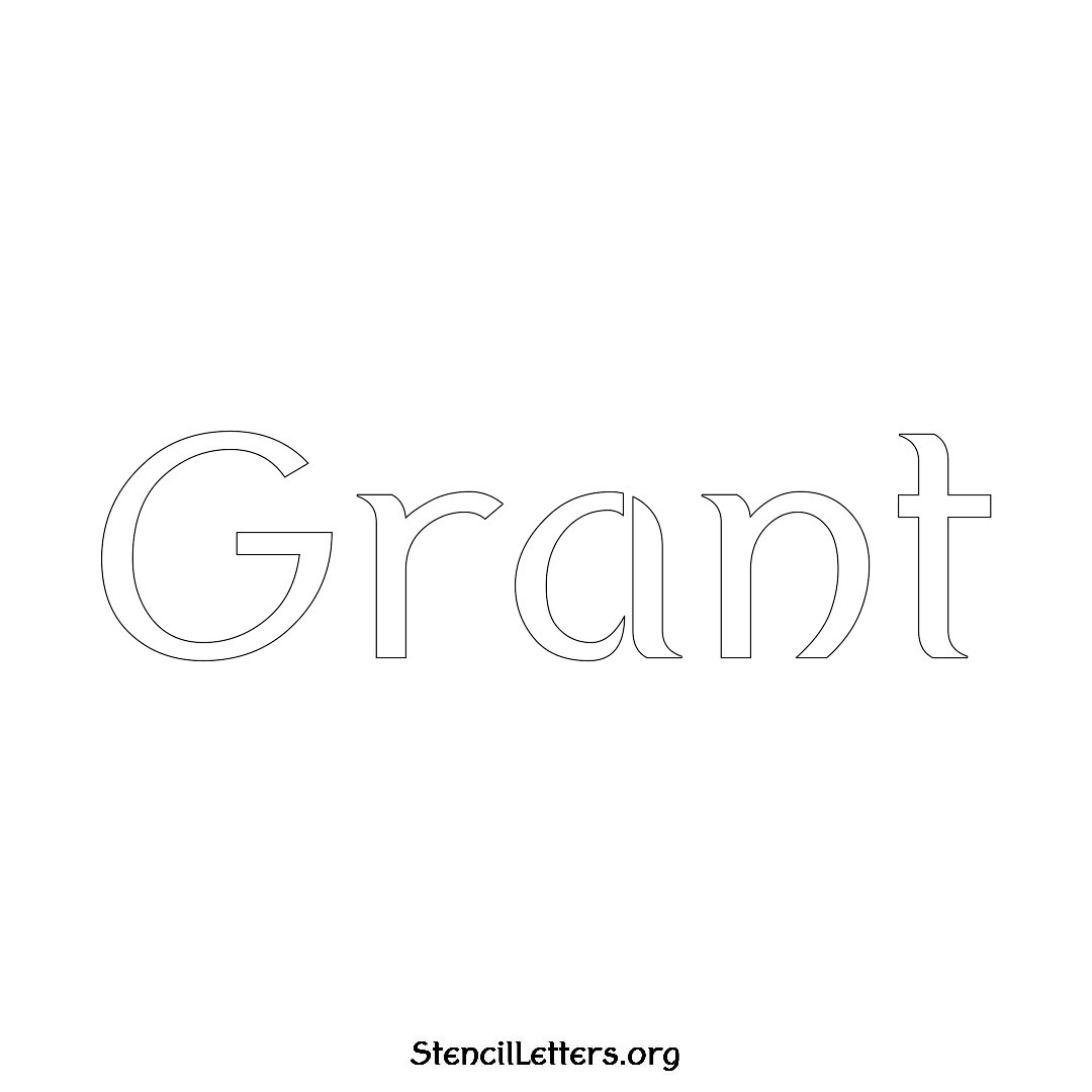 Grant name stencil in Ancient Lettering