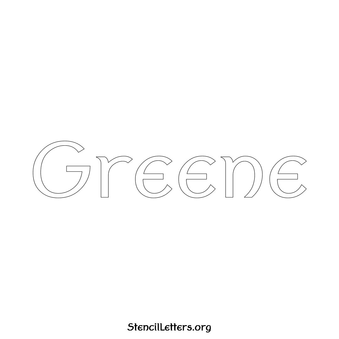 Greene name stencil in Ancient Lettering