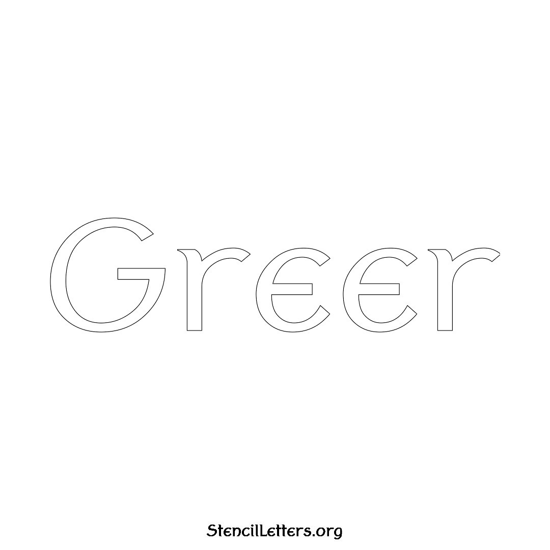 Greer name stencil in Ancient Lettering