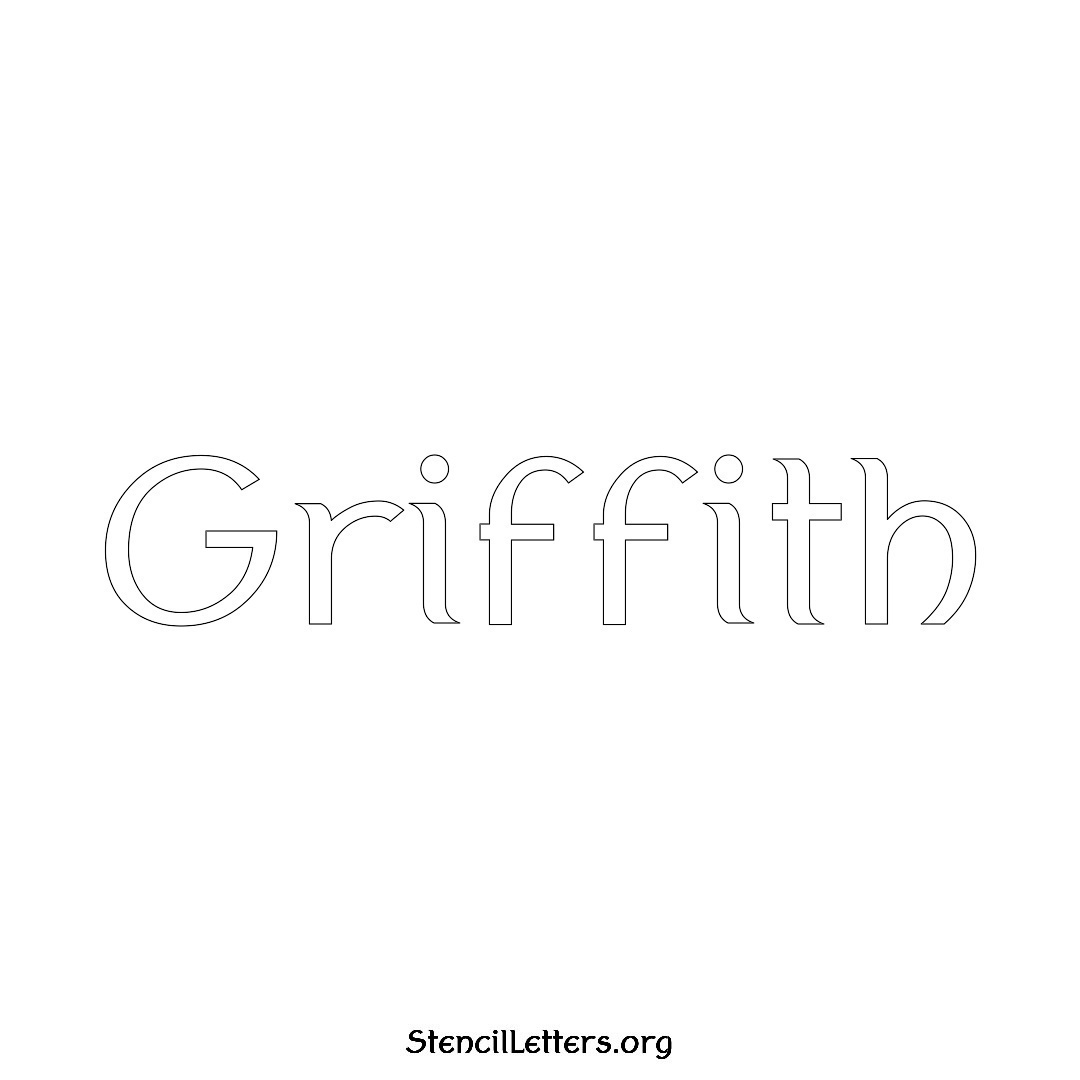 Griffith name stencil in Ancient Lettering