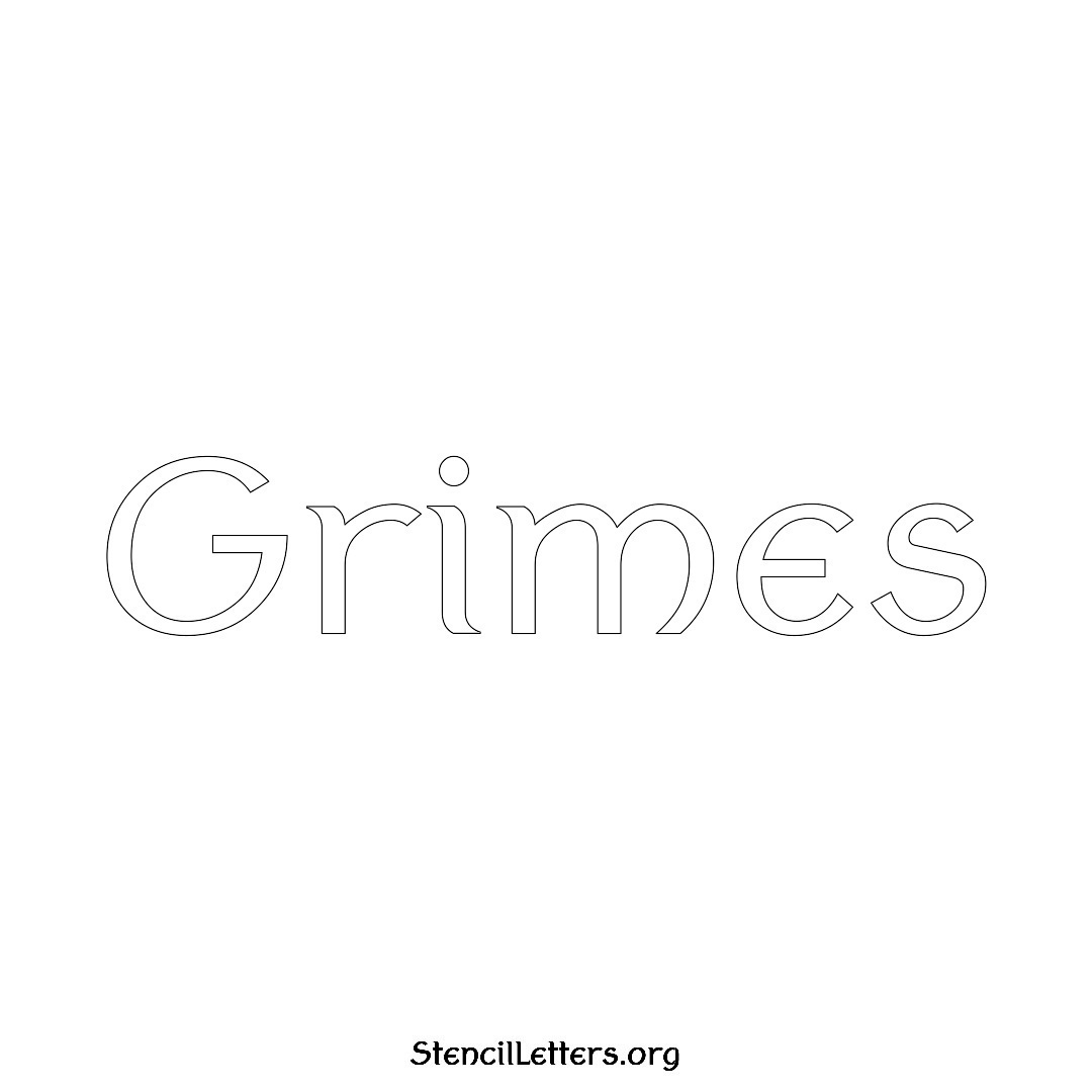 Grimes name stencil in Ancient Lettering