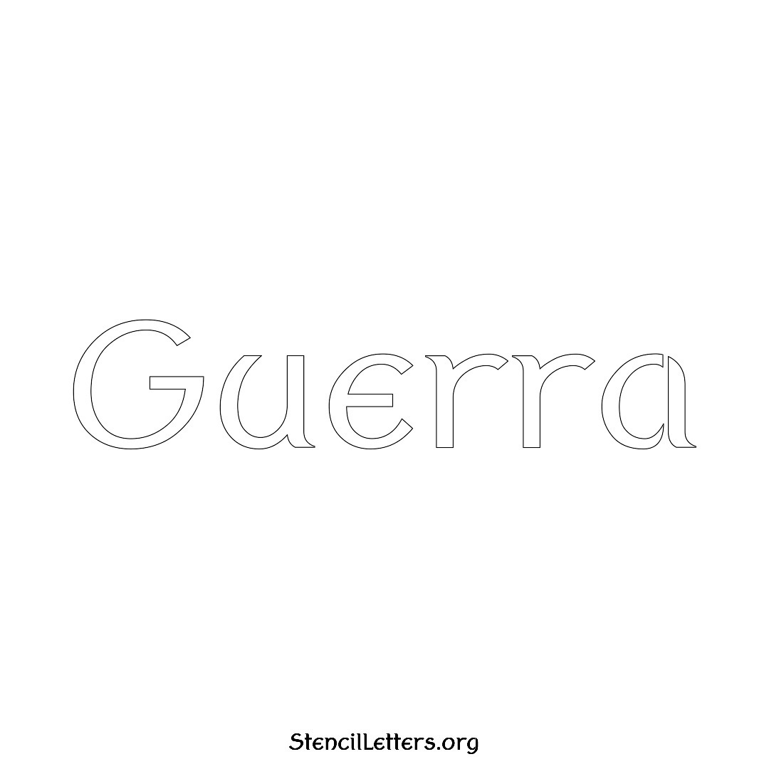 Guerra name stencil in Ancient Lettering