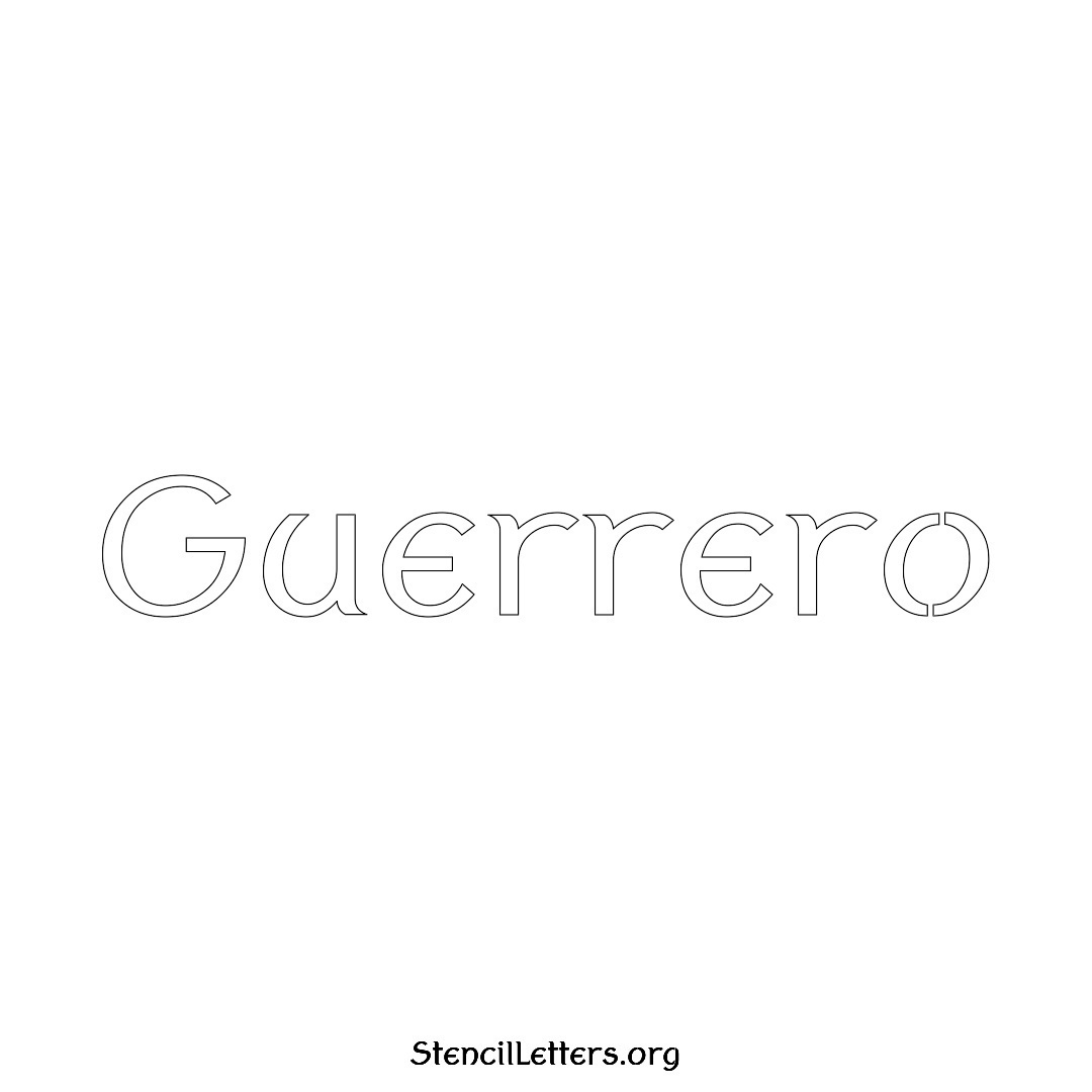 Guerrero name stencil in Ancient Lettering