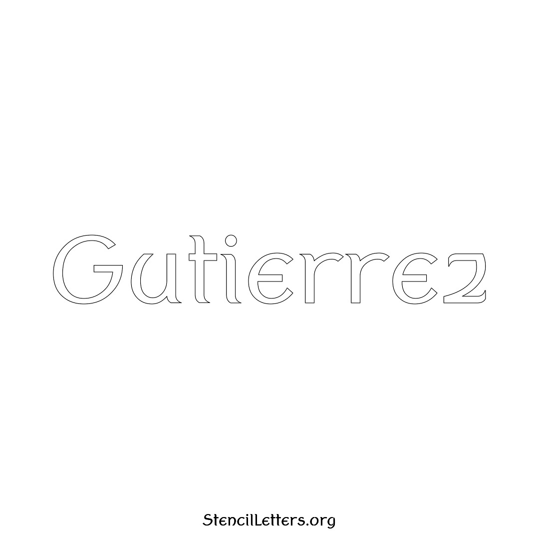 Gutierrez name stencil in Ancient Lettering