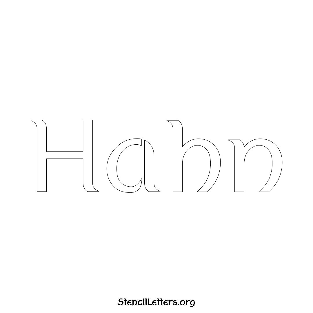 Hahn name stencil in Ancient Lettering