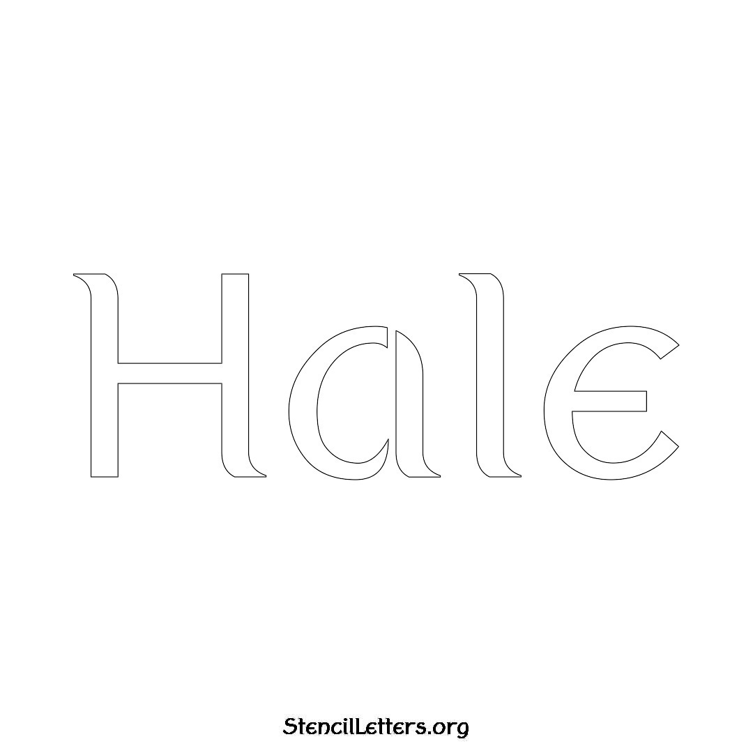 Hale name stencil in Ancient Lettering