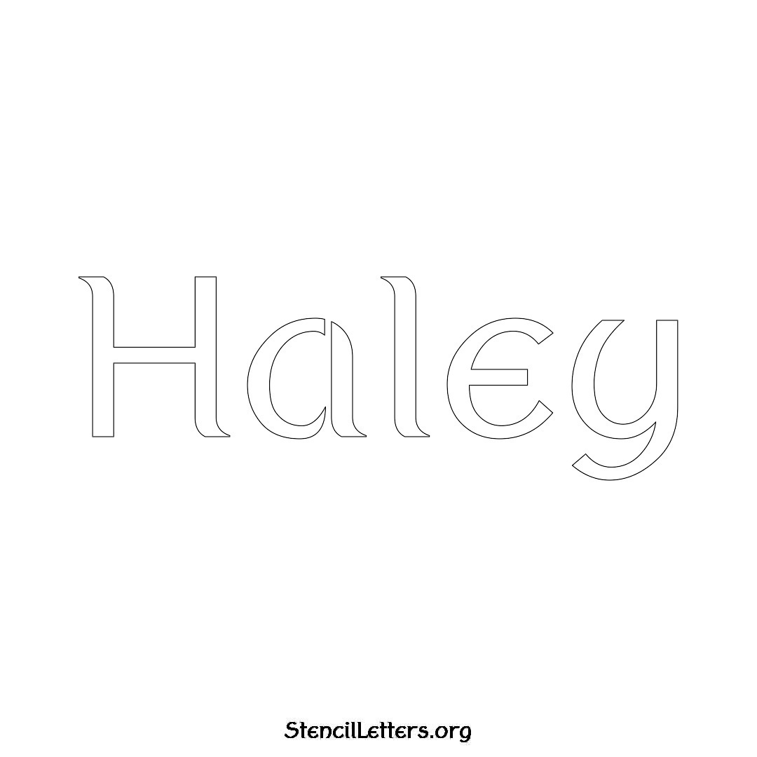 Haley name stencil in Ancient Lettering