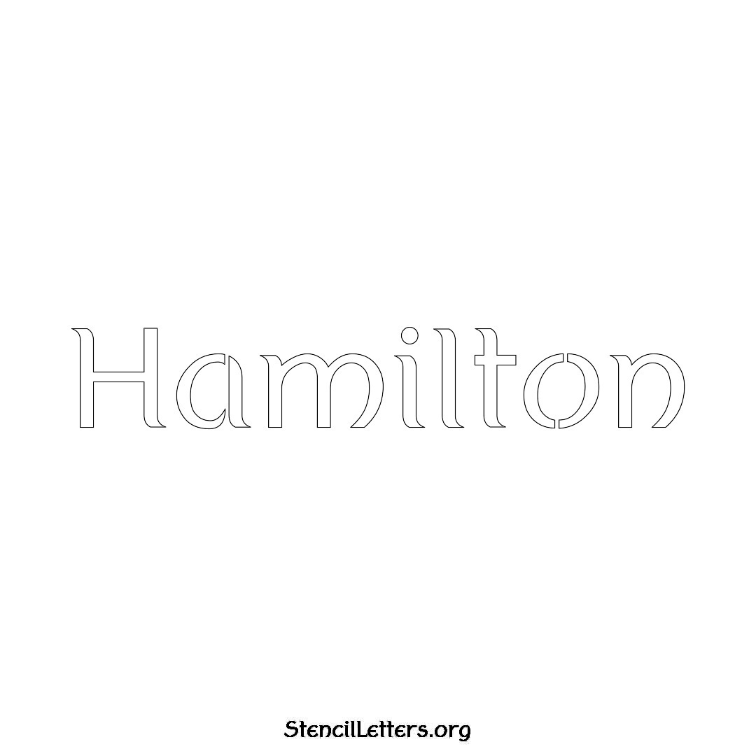 Hamilton name stencil in Ancient Lettering