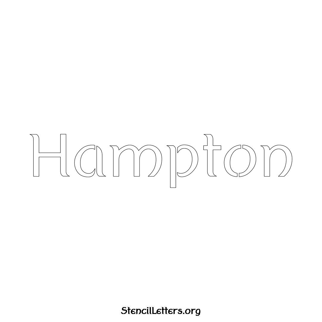 Hampton name stencil in Ancient Lettering