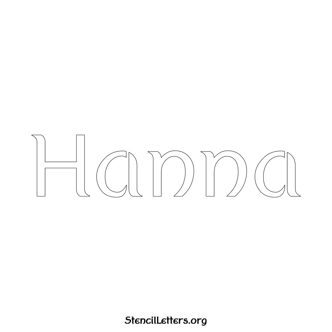 Hanna name stencil in Ancient Lettering