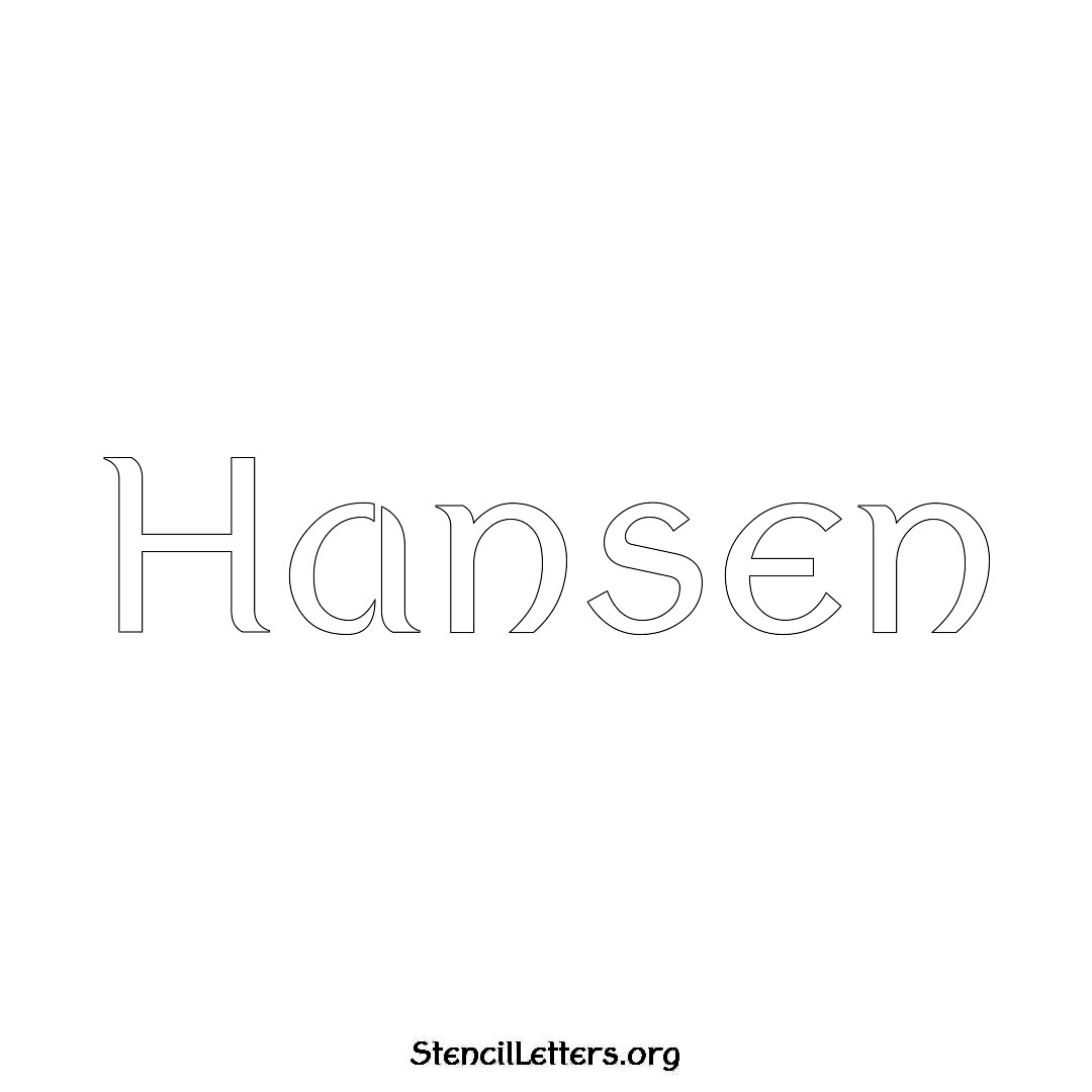 Hansen name stencil in Ancient Lettering