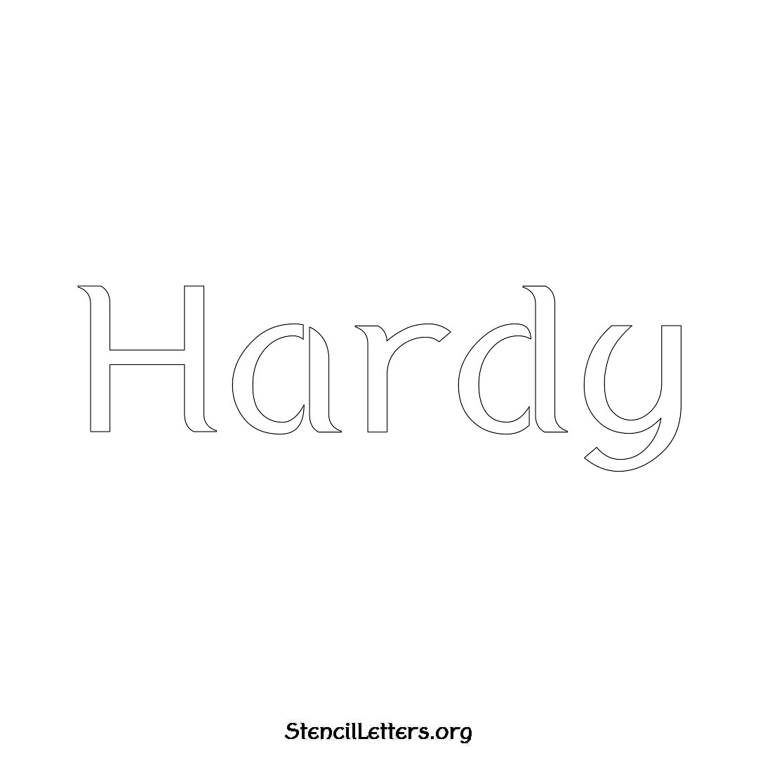 Hardy name stencil in Ancient Lettering