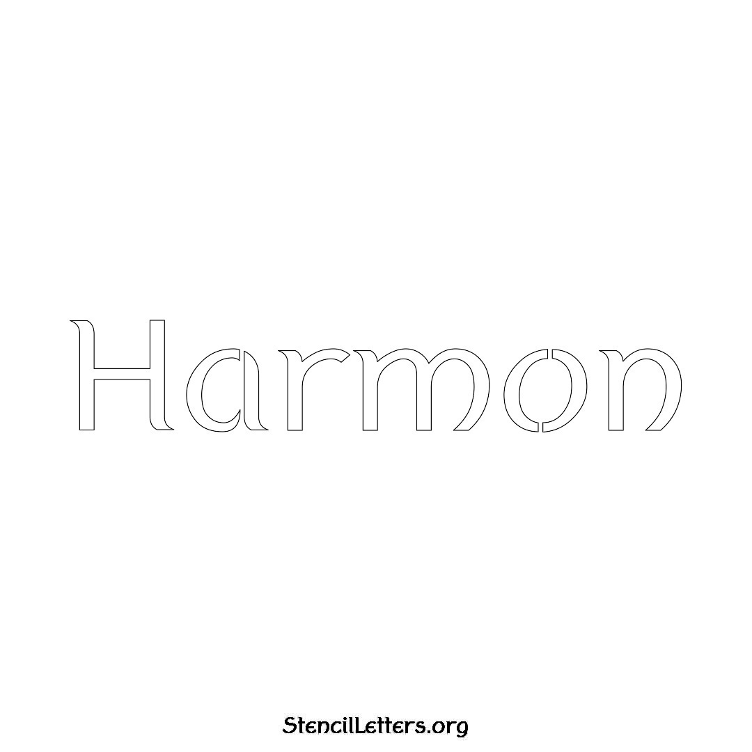 Harmon name stencil in Ancient Lettering