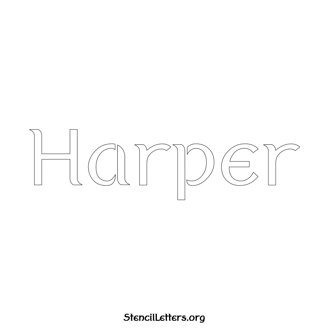 Harper name stencil in Ancient Lettering