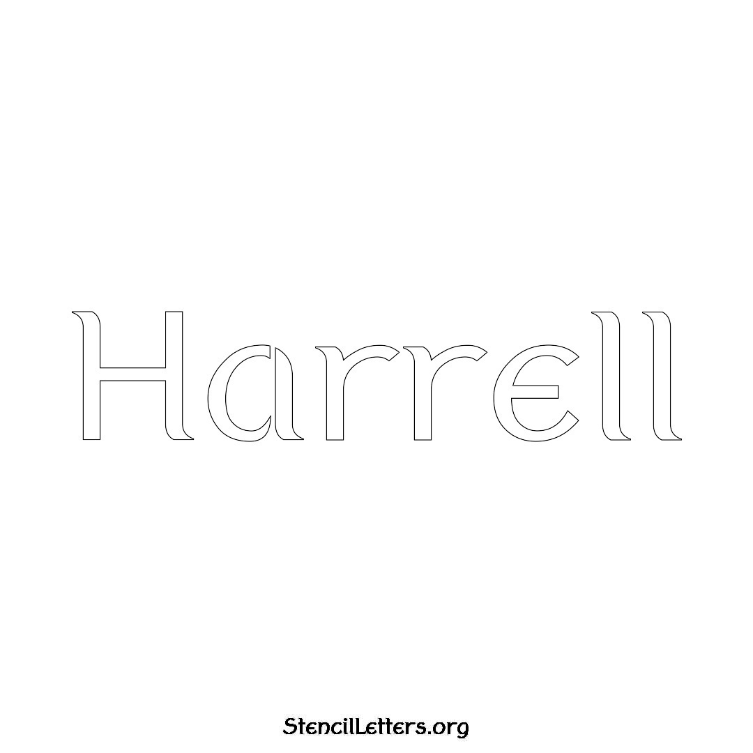 Harrell name stencil in Ancient Lettering