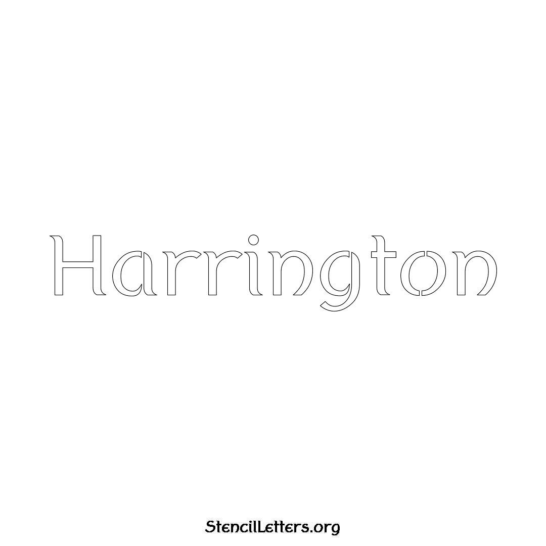 Harrington name stencil in Ancient Lettering