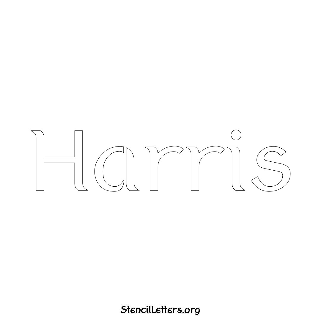 Harris name stencil in Ancient Lettering