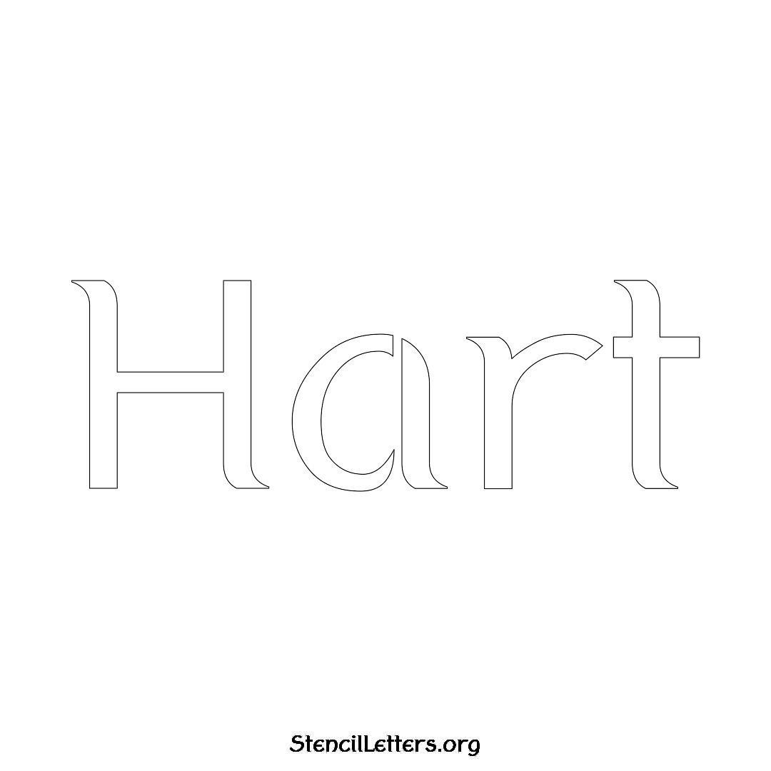 Hart name stencil in Ancient Lettering