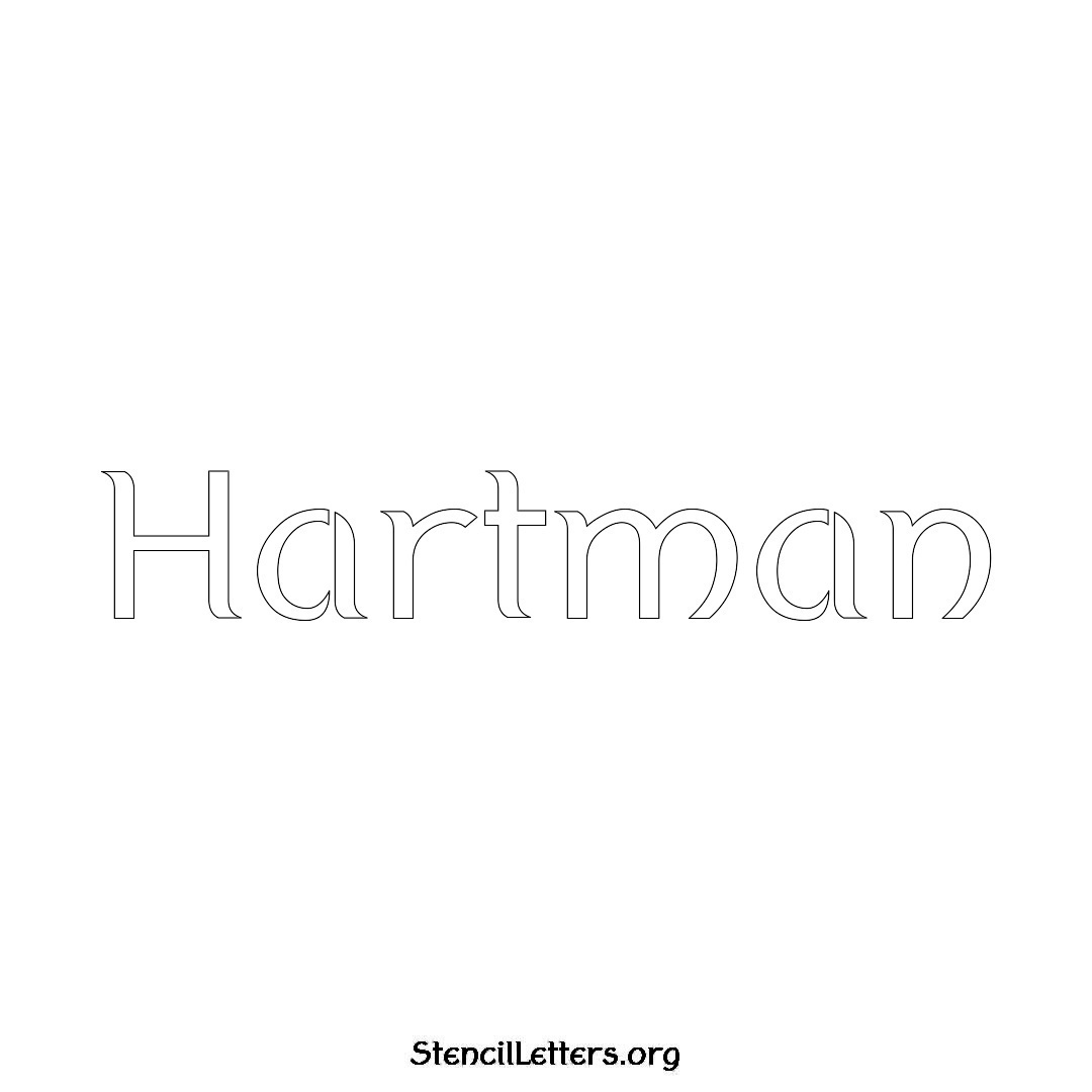 Hartman name stencil in Ancient Lettering