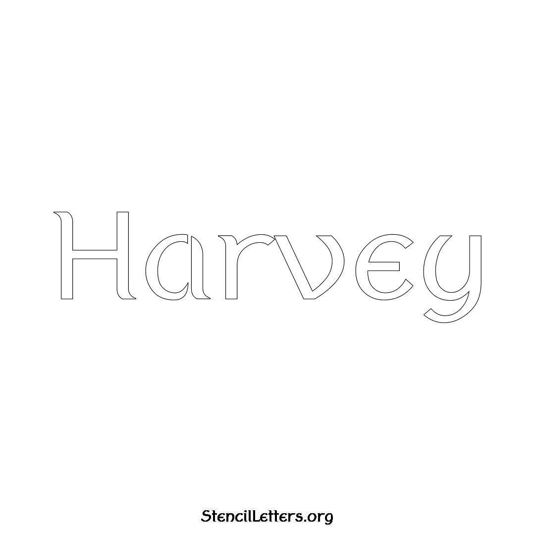 Harvey name stencil in Ancient Lettering