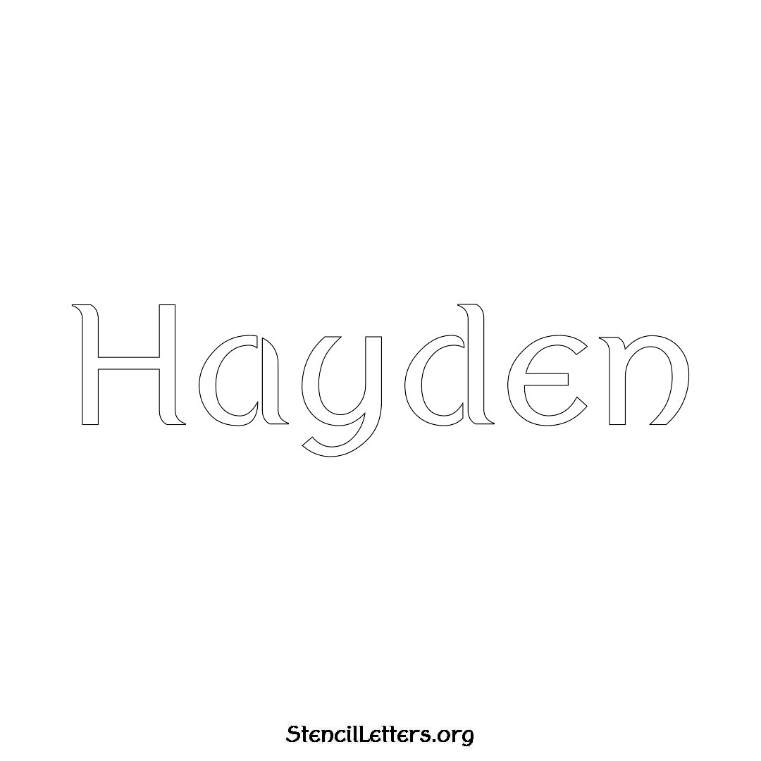 Hayden name stencil in Ancient Lettering