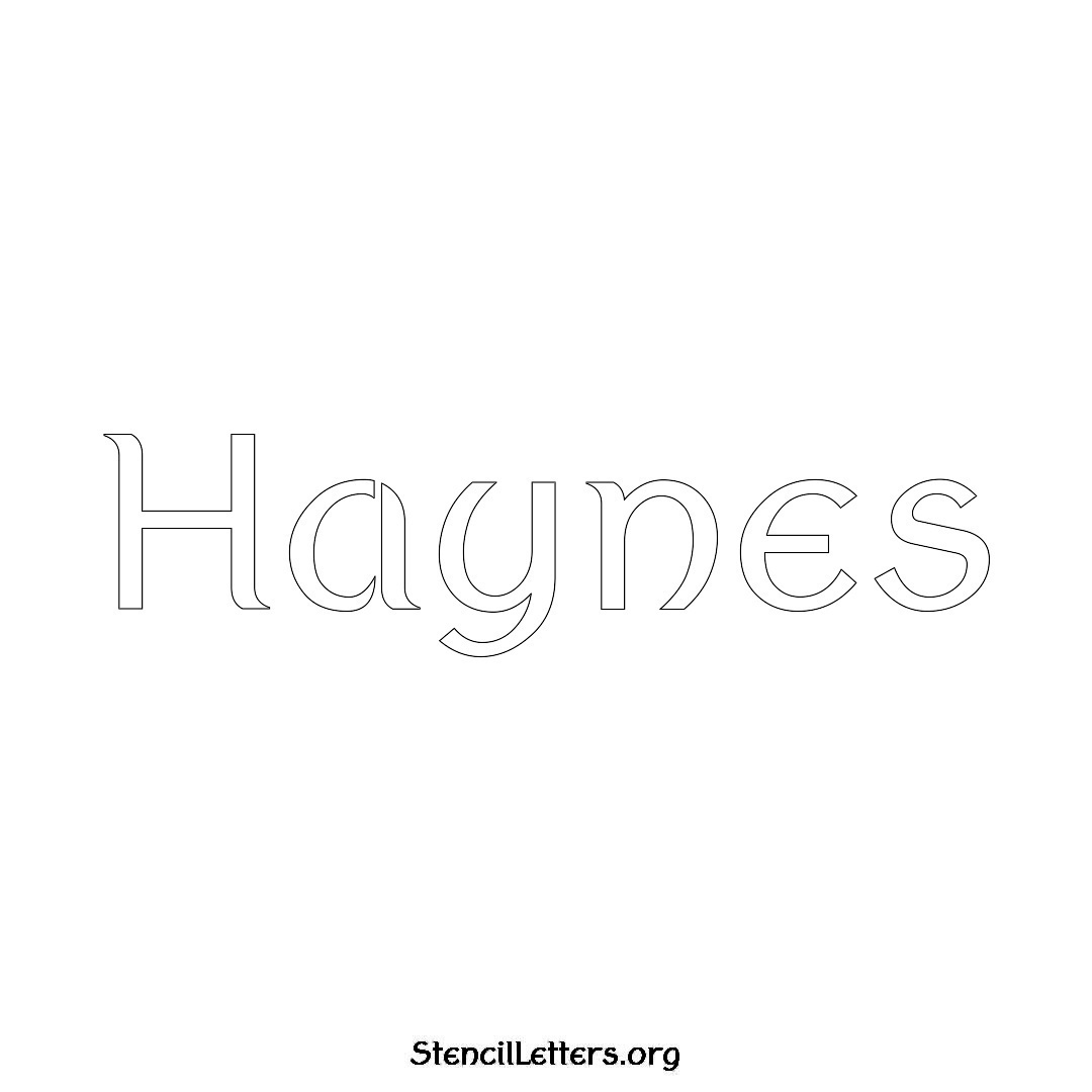 Haynes name stencil in Ancient Lettering