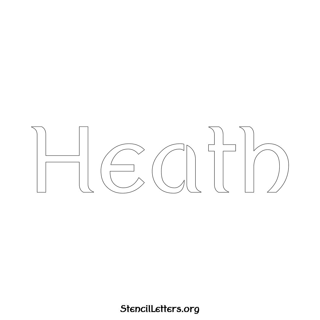 Heath name stencil in Ancient Lettering