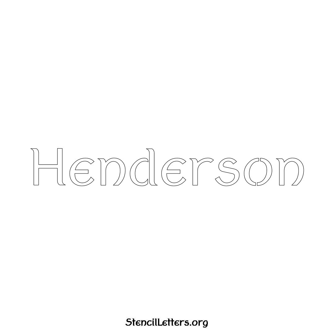 Henderson name stencil in Ancient Lettering