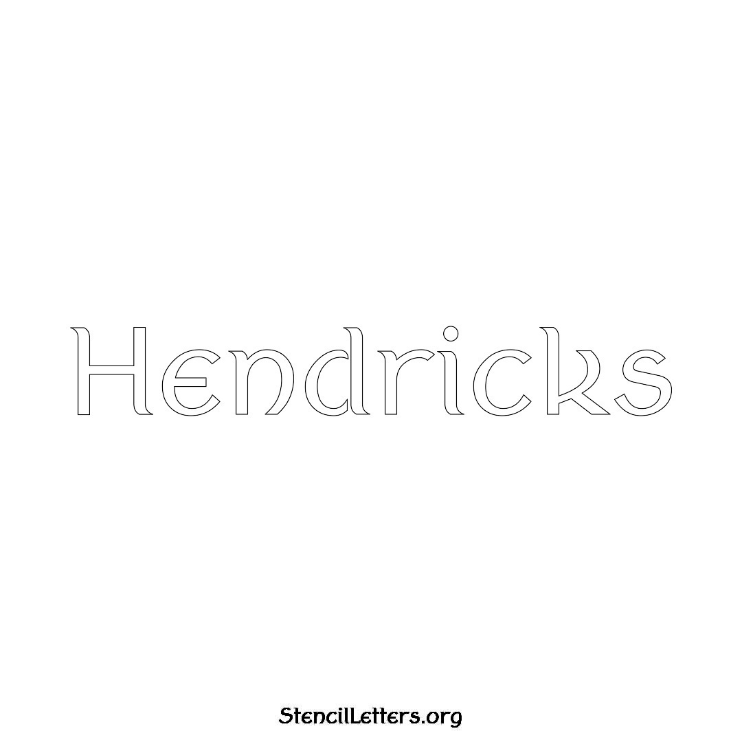 Hendricks name stencil in Ancient Lettering