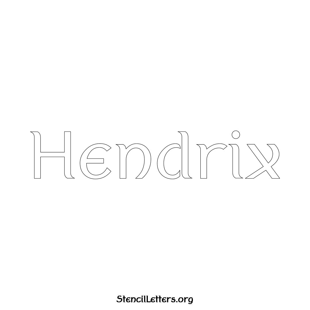 Hendrix name stencil in Ancient Lettering