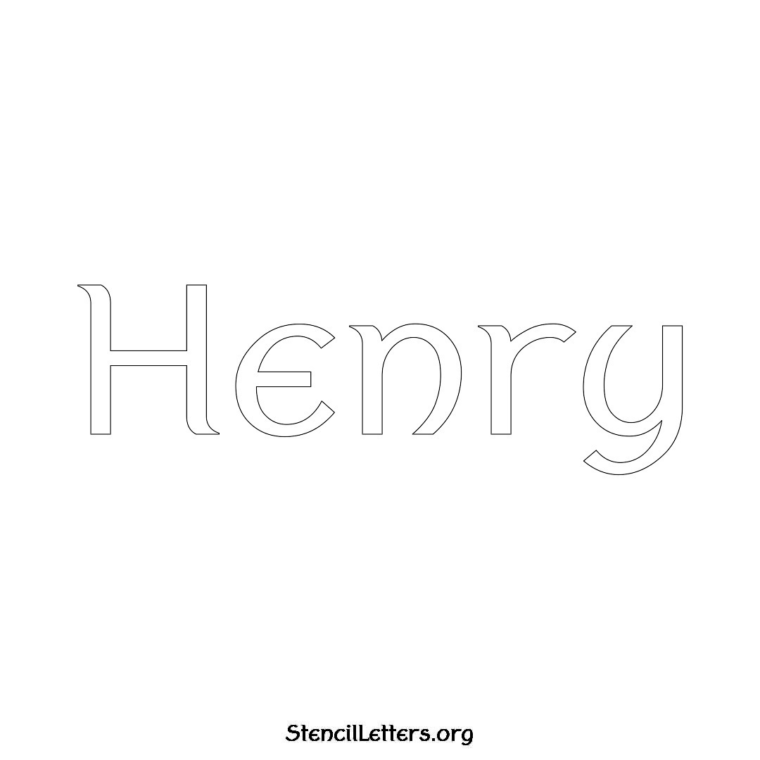 Henry name stencil in Ancient Lettering