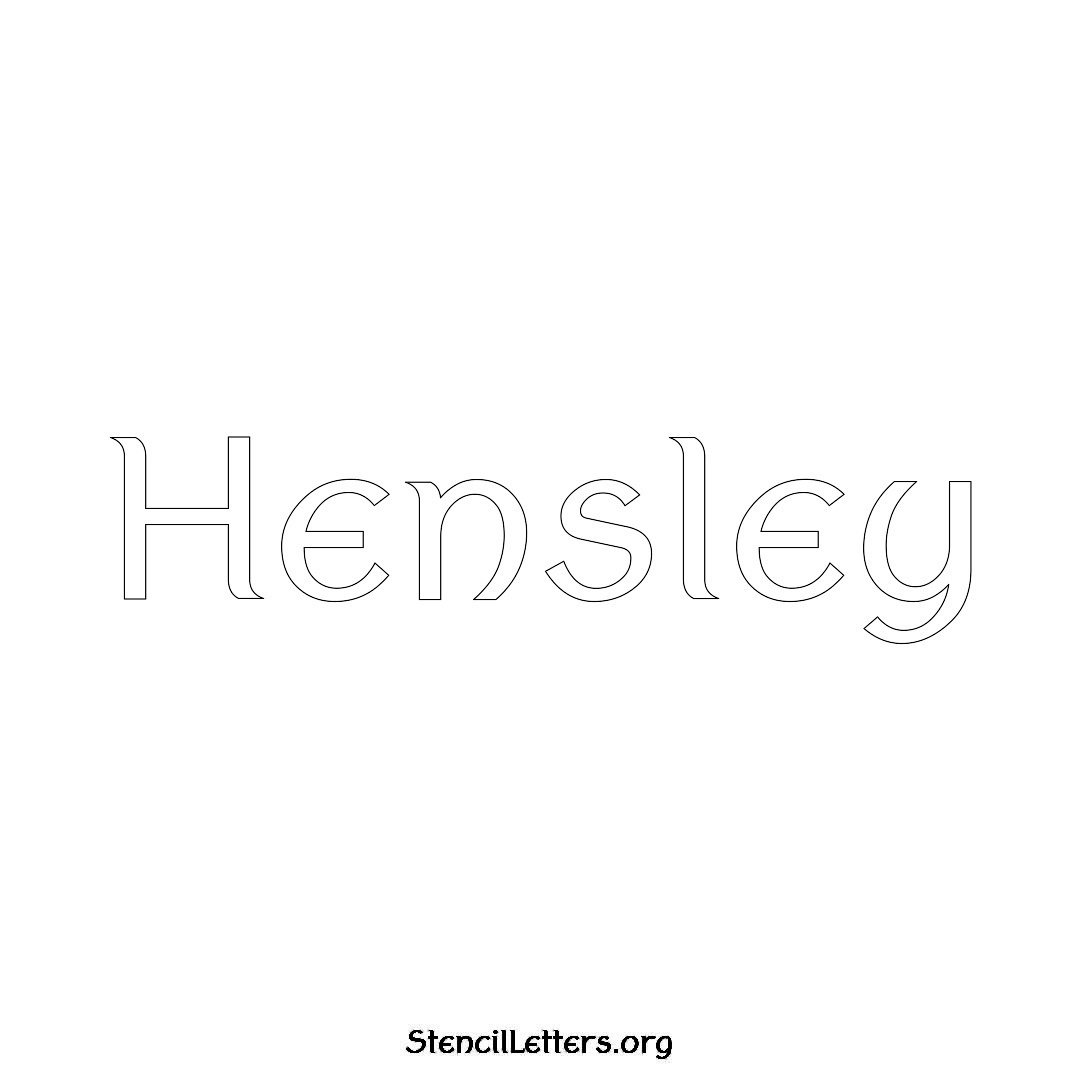 Hensley name stencil in Ancient Lettering