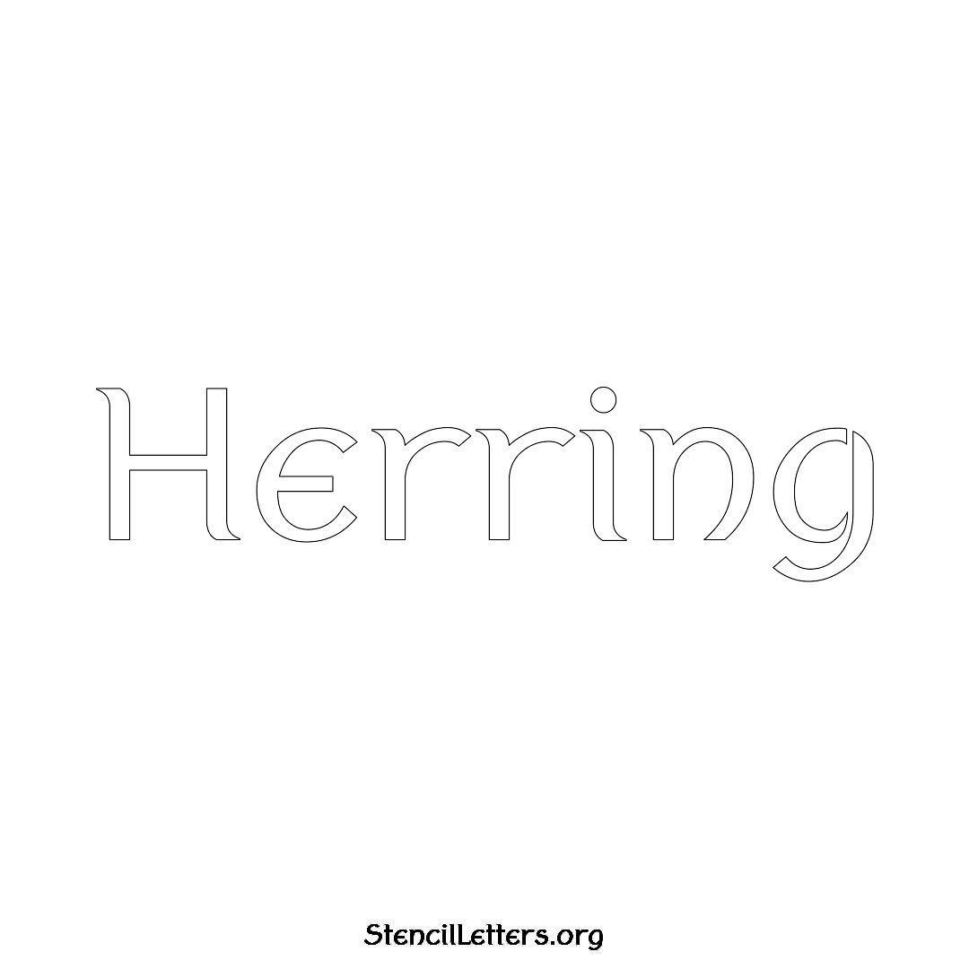 Herring name stencil in Ancient Lettering