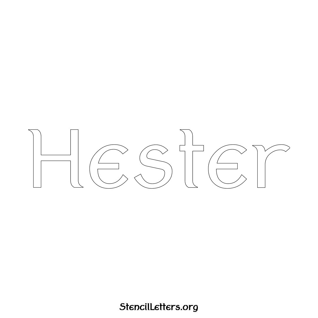 Hester name stencil in Ancient Lettering